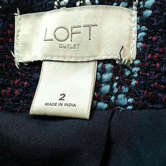 Loft plaid wool blend fully lined skirt - Picture 5 of 6